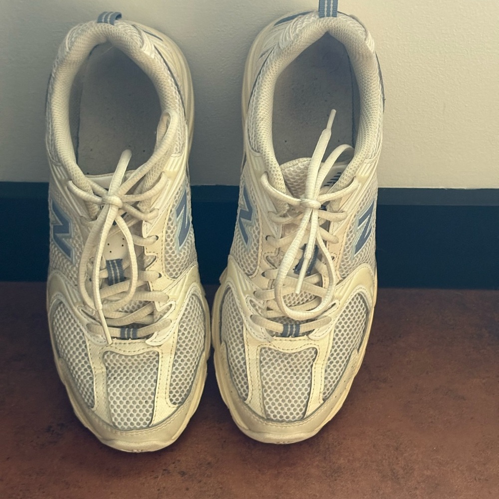 New Balance Cream Knit Sneakers